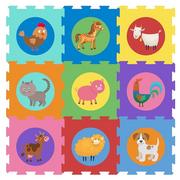 Maty piankowe - Puzzle Podłogowe Mata Podłogowa Zwierzęta Domowe Smily Play - miniaturka - grafika 1