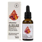 Suplementy diety - Aura Herbals Witamina A + D3 (2000IU) + K2MK7 krople (30ml) WITADK - miniaturka - grafika 1