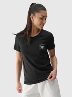 Koszulki i topy damskie - 4F T-shirt regular z nadrukiem damski 4FRSS24TTSHF2547-20S Czarny Roz. M - miniaturka - grafika 1