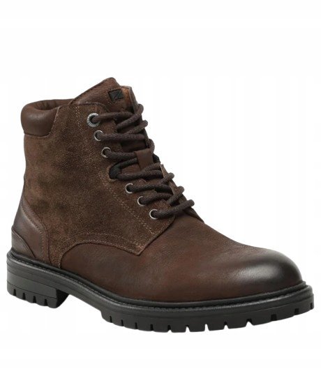 Pepe Jeans Trzewiki Męskie Brązowe Skórzane Na Zamek 41 Awf