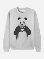 Bluzy damskie - WOOOP Bluza "Love Panda" w kolorze szarym - miniaturka - grafika 1