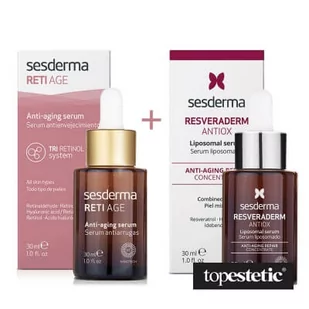 Sesderma Reti Age Serum Anti Aging + Resveraderm Liposomal Serum ZESTAW Serum przeciwzmarszczkowe 30 ml + Serum liposomowe 30 ml - Zestawy kosmetyków damskich - miniaturka - grafika 1