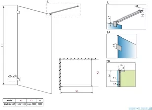 Radaway Essenza Pro Brushed Copper 160x200 kabina Walk-in szczotkowana miedź 10103160-93-01 - Kabiny prysznicowe Radaway Essenza Pro Brushed Copper 160x200 kabina Walk-in szczotkowana miedź 10103160-93-01 - Kabiny prysznicowe - miniaturka - grafika 2