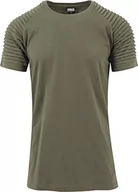 Koszulki męskie - Urban Classics męski T-shirt Pleat Raglan Tee TB1563, rozm. M, zielony (oliwkowy 176) - miniaturka - grafika 1