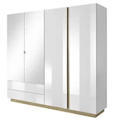 Szafy - Szafa na ubrania biały + dąb grandson W0-W31 - miniaturka - grafika 1