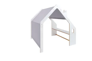 Drewniany Domek Biały Z Niebieskim Daszkiem - Place zabaw - miniaturka - grafika 1