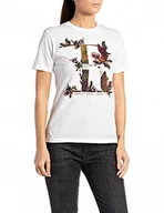 Koszulki i topy damskie - Replay T-shirt damski, 001 White, S - miniaturka - grafika 1