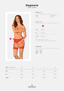 Obsessive Dagmarie - Figi Z Paskami Do Pończoch, Czerwony Wariant/Rozmiar: XS/S  << DYSKRETNIE   |   DOSTAWA 24h   |  GRATISY - Majtki damskie - miniaturka - grafika 6