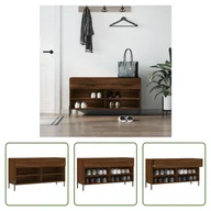 Szafki na buty - The Living Store Ławka na buty brązowy dąb 102x35x55 cm Materiał drewnopochodny - miniaturka - grafika 1