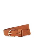 Paski - Tommy Hilfiger Pasek Damski Essential Effortless 2.5 Nubuck AW0AW17930 Brązowy - miniaturka - grafika 1