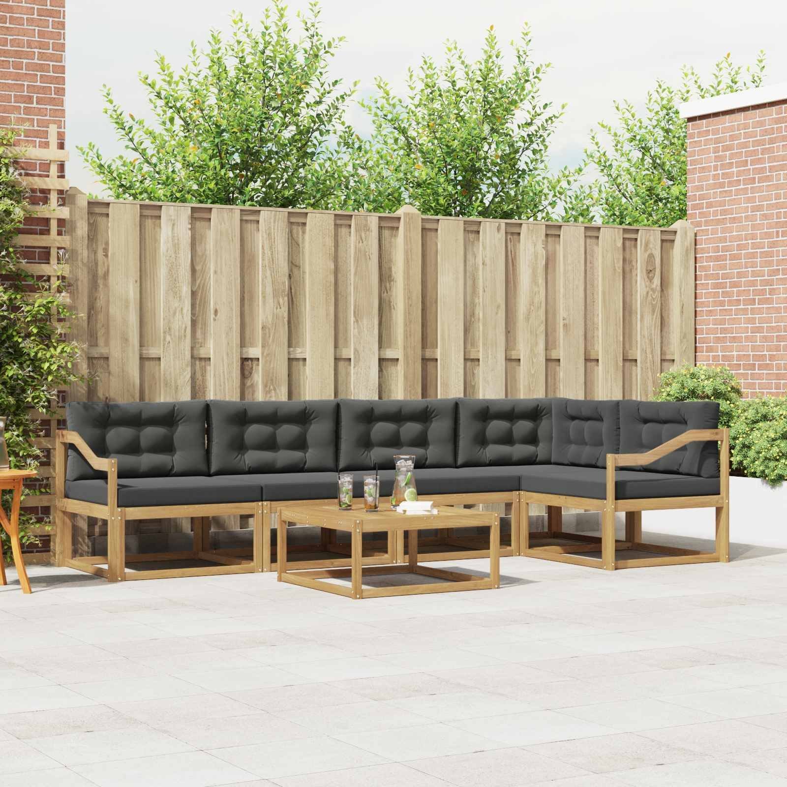 vidaXL Zestaw sof na zewnątrz 6 pcs Biały i antracyt 79 x 79 x 37 cm