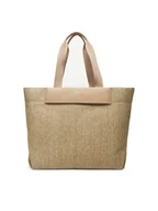 Torebki damskie - Calvin Klein Torebka Ck Raffia Large Shopper K60K613025 Beżowy - miniaturka - grafika 1
