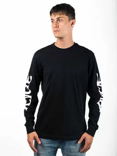 Bluzki dla chłopców - RVCA SCULL DRAGON black koszulka męska z długim rękawem - M - grafika 1