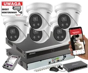 Zestawy do monitoringu - Zestaw monitoringu do domu Hikvision 4MPx DS-2CD2346G2-I Acusense Rejestrator Switch PoE Dysk 4TB - miniaturka - grafika 1