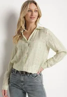 Koszule damskie - Zielona Wiskozowa Koszula w Drobny Wzór z Kwiatami Rivedia - miniaturka - grafika 1