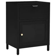 Szafki nocne - vidaXL Szafka nocna czarna 40x30x54,5 cm stal i szkło 336052 - miniaturka - grafika 1
