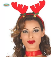 Dodatki do strojów karnawałowych - Opaska Rogi Renifera Czerwone Świąteczne Na Głowę - miniaturka - grafika 1
