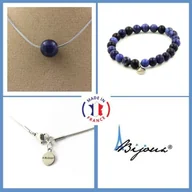 Bransoletki - Kamienie i minerały. Zestaw biżuterii Bransoletka Naszyjnik 1 Sodalit Perła 8 mm. Łańcuszek stalowy Możliwość dostosowania rozmiaru. - miniaturka - grafika 1