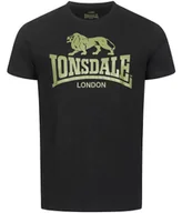 Koszulki męskie - T-shirt LONSDALE LOGO czarno-oliwkowy-XXL - miniaturka - grafika 1