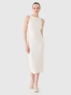 Sukienki - Damska sukienka midi 4F 4FRSS25TDREF180 - biała - miniaturka - grafika 1