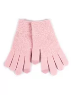 Rękawiczki dla dzieci - Rękawiczki Dziewczęce Pięciopalczaste Strukturalne Różowe Dotykowe 18 Cm - miniaturka - grafika 1