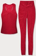 Koszulki i topy damskie - SPORTOWY KOMPLET TOP I LEGGINSY CZERWONY (YW88037-5) - J.STYLE - miniaturka - grafika 1
