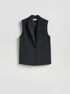 Marynarki i żakiety damskie - Reserved - Kamizelka z dodatkiem wiskozy - czarny - miniaturka - grafika 1