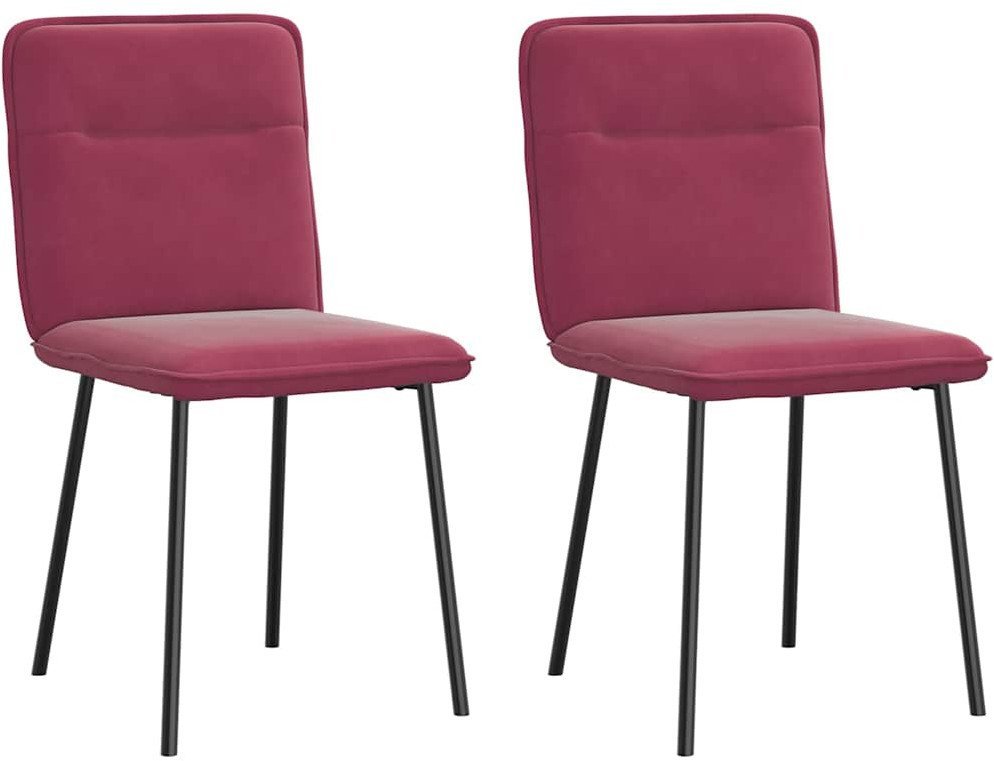 Krzesła stołowe, 2 szt., winna czerwień, obite aksamitem