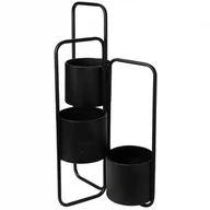 Kwietniki - Kwietnik metalowy czarny 3-poziomowy 33x24x57 cm kod: O-339468 - miniaturka - grafika 1