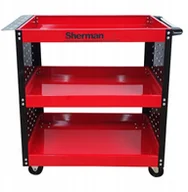 Wózki magazynowe - Wózek trzypółkowy warsztatowy narzędziowy 3PA cz ze ściankami Sherman - miniaturka - grafika 1