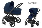Wózki dziecięce - CYBEX BALIOS S LUX BLACK FRAME 3w1 Navy Blue - miniaturka - grafika 1