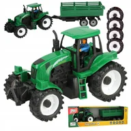 Samochody i pojazdy dla dzieci - TRAKTOR CIĄGNIK ROLNICZY Z PRZYCZEPĄ AUTO NAPĘD ZABAWKA PREZENT NA ŚWIĘTA Z718Z - miniaturka - grafika 1