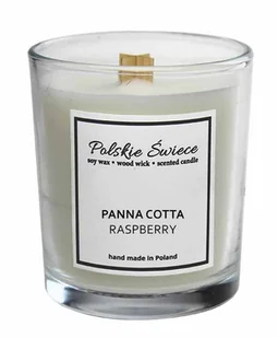 PANNA COTTA & RASPBERRY - Świeca sojowa z drewnianym knotem - Świece - miniaturka - grafika 1