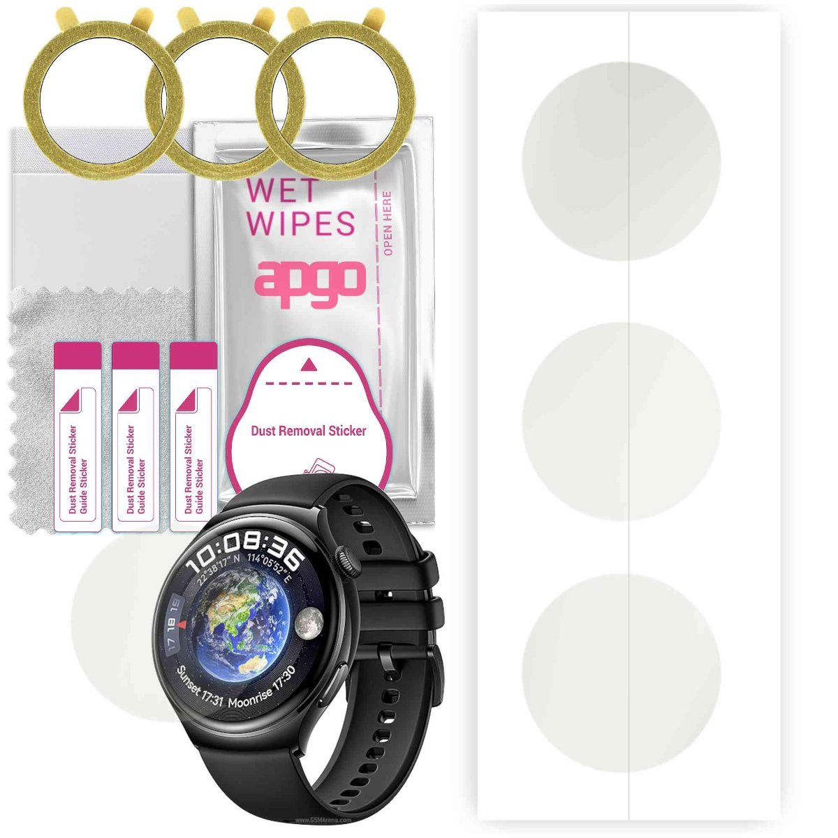 3x Folia hydrożelowa MATOWA do Huawei Watch 4 - apgo Smartwatch Hydrogel MATTE Protection Ochrona na ekran smartwatcha