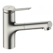 Baterie kuchenne - HANSGROHE 74821800 Zesis M33 Jednouchwytowa bateria kuchenna 150, metalowa wyciągana wylewka, 2jet, sBox Stal Szlachetna Finish - miniaturka - grafika 1