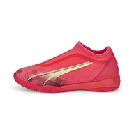 Piłka nożna - PUMA Unisex dziecięce buty piłkarskie Ultra Match Ll It + Mid Jr, Fiery Coral Fizzy Light Puma Black, 35.5 EU - miniaturka - grafika 1