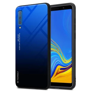 Pokrowiec Do Samsung Galaxy A7 2018 Etui w NIEBIESKO - CZARNY TPU Obudowa Case Cover Plecki Ochronny Cadorabo - Etui i futerały do telefonów - miniaturka - grafika 1