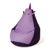 Fotele i pufy dla dzieci - Pufa worek GO GIFT Jednorożec Fioletowy XL 130 x 90 cm - miniaturka - grafika 1