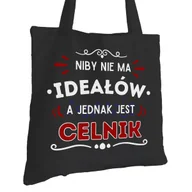 Torby i wózki na zakupy - Torba Bawełniana dla Celnika Czarna Na Prezent ekologiczna Trwały Nadruk - miniaturka - grafika 1