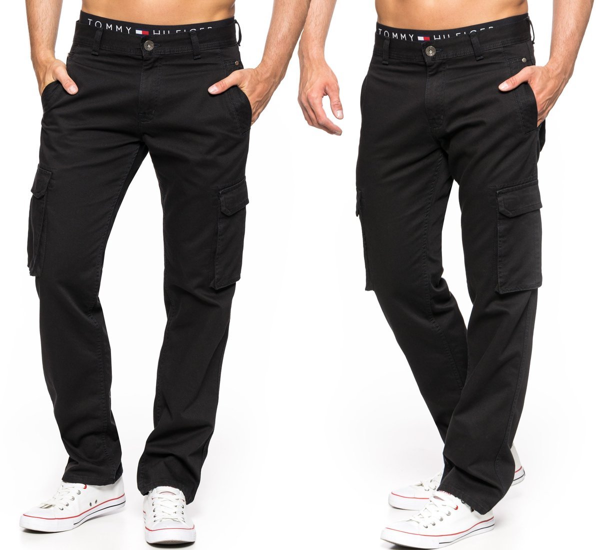 Bojówki Męskie Stanley Jeans Czarne - 94cm/l33