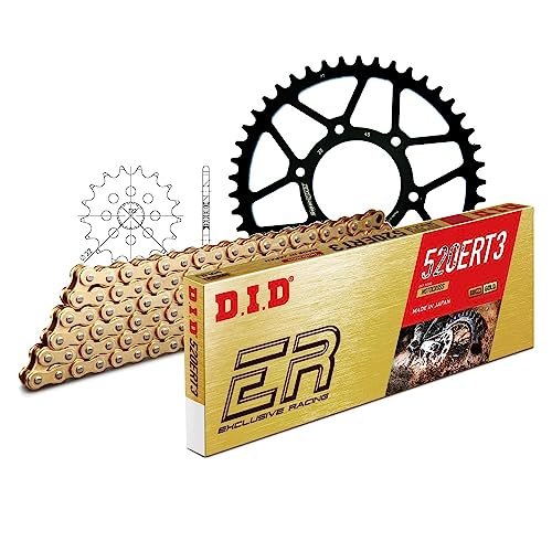 Zestaw łańcuchów DID stal 520ERT2 / 110 zapięcie na klips do Aprilia ETX 125 ccm rok prod. 1999-2001