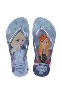 Buty dla dziewczynek - Havaianas japonki dziecięce KIDS SLIM PRINCESS kolor niebieski - grafika 1