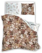 Pościel - Faro Pościel z mikrofibry 140x200 Harmony 7 kwiaty beżowa biała z jedną poszewką 70x90 - miniaturka - grafika 1