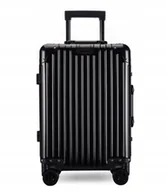 Walizki - WALIZKA PODRÓŻNA ALUMINIOWA NA KÓŁKACH DUŻA CZARNA METALOWA KLASYCZNA BLACK - miniaturka - grafika 1