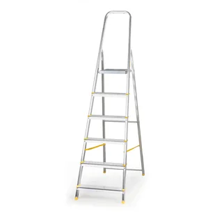 ALVE Jednostronne schodki aluminiowe EUROSTYL, 1x6 szczebli, wysokość 1,19 m 558031 - Drabiny - miniaturka - grafika 1