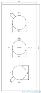Omnires Y bateria podtynkowa termostatyczna 3-wyjściowa element natynkowy nikiel Y1238/KRONI - Baterie umywalkowe - miniaturka - grafika 2