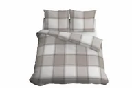 Pościel - Detexpol Pościel bawełniana 220x200 jasno brązowa krata 4573 B Bawełna 16 - miniaturka - grafika 1