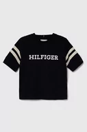 Koszulki dla dziewczynek - Tommy Hilfiger t-shirt bawełniany dziecięcy kolor granatowy - miniaturka - grafika 1