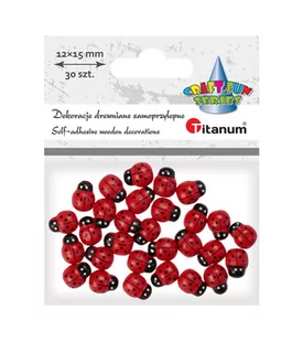 Titanum Drewniane biedronki samoprzylep. 3D 12x15mm 30szt - Pozostałe akcesoria dla plastyków - miniaturka - grafika 1