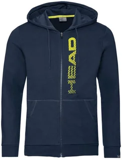 Bluzy sportowe męskie - Head Club Flynn Hoodie M dark blue yellow - grafika 1